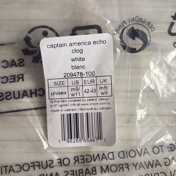 #080 NWT Captain American 🇺🇸 Echo Clog Size US M8/W11EUR42-43 UK M8/W9 - Picture 4 of 10